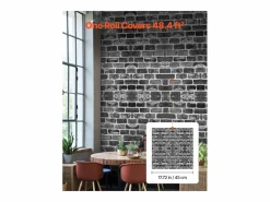 Papel Pintado Adhesivo de Pared SucceBuy, 45 cm x 10 m, Rollo de Papel Pintado Autoadhesivo en Vinilo, Motivo Ladrillo , para Revestimiento de Pared