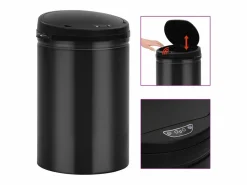 Sale Papelera automática con sensor de 30 litros acero al carbono negro 02_0006075 Cubo De Basura Para Cocina