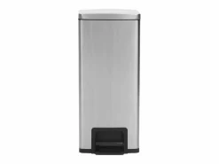 Best Helloshop26 Papelera con pedal antihuellas de 30 l acero inoxidable plateado color plata 02_0043857 Gris