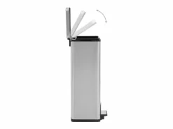 Best Helloshop26 Papelera con pedal antihuellas de 30 l acero inoxidable plateado color plata 02_0043857 Gris