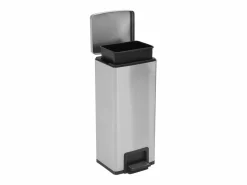 Best Helloshop26 Papelera con pedal antihuellas de 30 l acero inoxidable plateado color plata 02_0043857 Gris