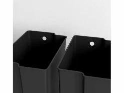 New Papelera con pedal de 25 l, acero inoxidable, color (47,7 x 37,5 x 56 cm) Negro