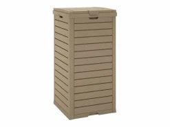 Papelera de exterior marrón claro 41x41x86 cm polipropileno 02_0006115 Cubo De Basura Para Cocina