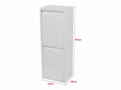 Clearance Helloshop26 Papelera de reciclaje de pared con 2 compartimentos extraíbles 93 x 33 x 25 cm color 03_0008198 Blanco