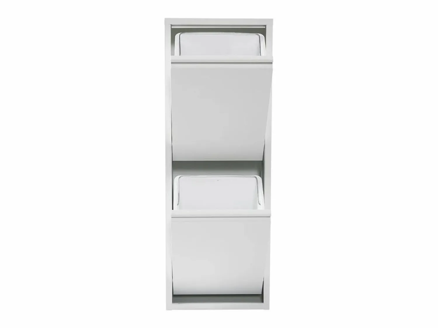 Clearance Helloshop26 Papelera de reciclaje de pared con 2 compartimentos extraíbles 93 x 33 x 25 cm color 03_0008198 Blanco