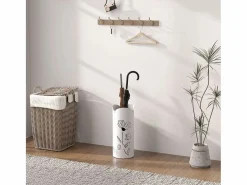 Homcom Paragüero Gisel 4 ganchos con bandeja de goteo 41x17x17 cm
