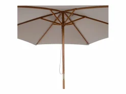 Sale Parasol con LED, 3 posiciones, poliéster, bambú, gris, (250x250x230 cm) Sombrilla