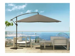 Parasol excéntrico cuadrado con LED de 3x3 m SOLENZARA Sombrilla