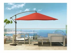 Concept-Usine Parasol excéntrico cuadrado con LED de 3x3 m SOLENZARA