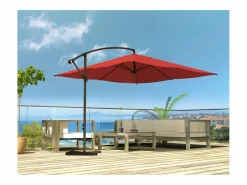 Concept-Usine Parasol excéntrico cuadrado con LED de 3x3 m SOLENZARA