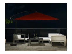 Concept-Usine Parasol excéntrico cuadrado con LED de 3x3 m SOLENZARA
