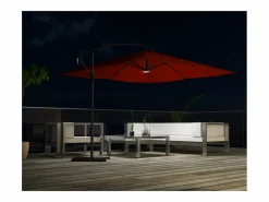 Concept-Usine Parasol excéntrico cuadrado con LED de 3x3 m SOLENZARA