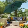 Hot Parasol inclinable con manivela, aluminio, poliéster, verde (Ø2,6x2,35 m)