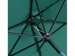 Hot Parasol inclinable con manivela, aluminio, poliéster, verde (Ø2,6x2,35 m)