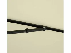 Parasol inclinable, protección UV, aluminio madera, color crema y negro (200x130x245 cm)