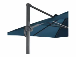 Clearance Parasol rectangular excéntrico, 3x4m + placas de lastre 50x50cm azul Sombrilla