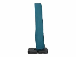 Clearance Parasol rectangular excéntrico, 3x4m + placas de lastre 50x50cm azul Sombrilla