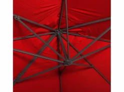 Discount Sweeek Parasol rectangular excéntrico, 3x4m + placas de lastre 50x50cm Rojo