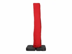 Discount Sweeek Parasol rectangular excéntrico, 3x4m + placas de lastre 50x50cm Rojo