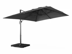 Clearance Sweeek Parasol rectangular excéntrico, 3x4m + placas de lastre 50x50cm Gris