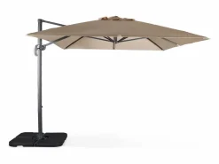 New Sweeek Parasol rectangular excéntrico, 3x4m + placas de lastre 50x50cm Beige
