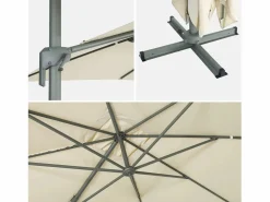Discount Sweeek Parasol 3x4m rectangular desplazado crudo Crema
