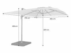 Discount Sweeek Parasol 3x4m rectangular desplazado crudo Crema