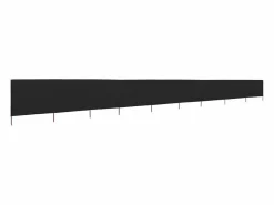 Clearance Paravientos de playa de 9 paneles tela 1200x80 cm ES630220 Negro