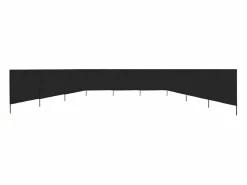 Clearance Paravientos de playa de 9 paneles tela 1200x80 cm ES630220 Negro