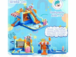 Merax Parque acuático inflable 7 en 1 para niños - 395 x 340 x 236 cm - Oxford - Con ventilador -