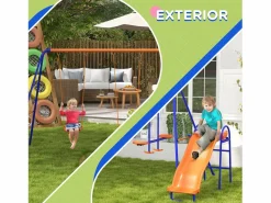 Outsunny Parque de juegos infantil Fly 4 en 1-3 A 180x367x192 cm