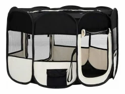 Discount Clicnbuy Parque de perros plegable y bolsa transporte 110x110x58cm Negro