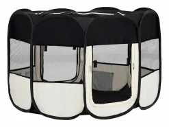 Discount Clicnbuy Parque de perros plegable y bolsa transporte 110x110x58cm Negro