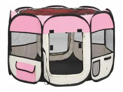 New Clicnbuy Parque de perros plegable bolsa de transporte 90x90x58 cm Rosa