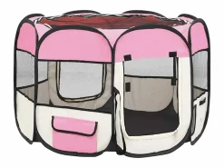 New Clicnbuy Parque de perros plegable bolsa de transporte 90x90x58 cm Rosa