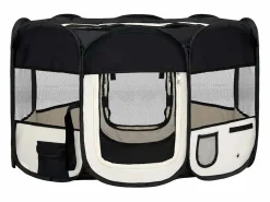 Sale Clicnbuy Parque de perros plegable y bolsa transporte 125x125x61cm Negro
