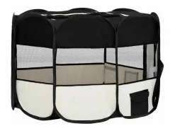 Sale Clicnbuy Parque de perros plegable y bolsa transporte 125x125x61cm Negro