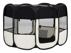 Sale Clicnbuy Parque de perros plegable y bolsa transporte 125x125x61cm Negro
