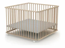 Best Webaby Parque infantil plegable madera CALI - Haya Cruda - 100 x 100 cm Color natural claro