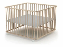 Best Webaby Parque infantil plegable madera CALI - Haya Cruda - 100 x 100 cm Color natural claro