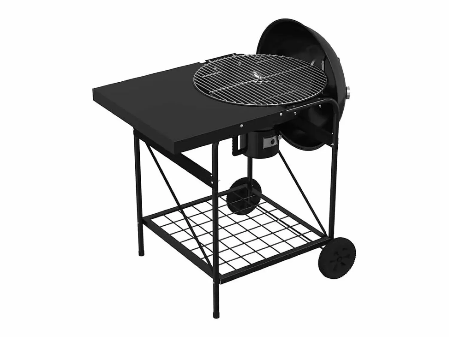 Best vidaxl Parrilla al aire libre con rueda 91 x 71 x 107 cm Metal Negro