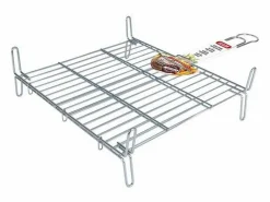 New Basic Parrilla Bbq Algon Doble Acero - Medida 25 x 30 cm Plateado