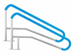 Pasamanos de Piscina SucceBuy de 2 Piezas, 139.5 x 81 cm, de Acero Inoxidable, con Placa Base para Jacuzzis