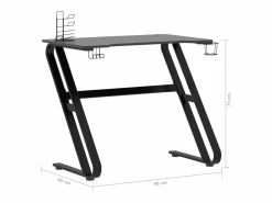 Best Garden Furniture Paul-François-Alain Escritorio gaming con patas en forma de ZZ 90x60x75 cm Negro