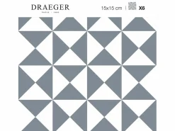 Online Draeger Pegatinas de azulejos 15 X 15 cm - Triángulos y blanco Gris