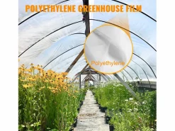 Película de Invernadero SucceBuy, 4,5 x 12,2 m, Plástico PE, Polietileno para Invernadero, Lona , Mantener Caliente
