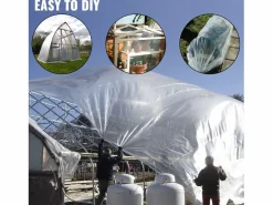 Hot Película de Invernadero SucceBuy, 9.76x7.62 m, Cubierta de Plástico Resistente a los UV, para los Proyectos Industriales, Residenciales y Agrícolas Invernadero De Jardín