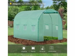 Hot Película de polietileno para túnel de jardín, 6 ventanas, (300x200x200 cm) Verde