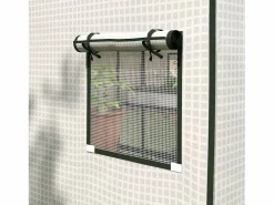 Sale Película de repuesto para invernadero, PE reforzado 135 g/m², con ventana lateral y puerta enrollable, color (140 x 143 x 190 cm) Blanco