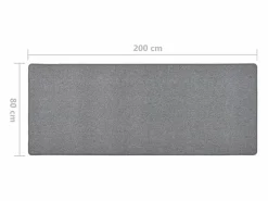 Garden Furniture Pelle Alfombra de pasillo oscuro 80x200 cm Gris